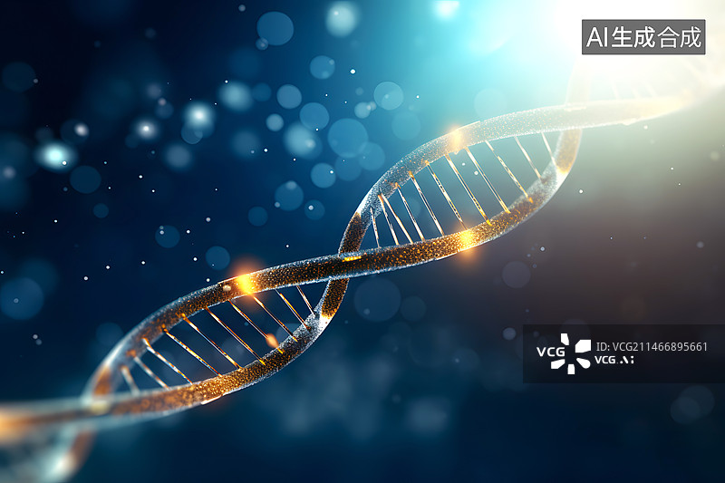 【AI数字艺术】微观世界里的DNA分子图片素材