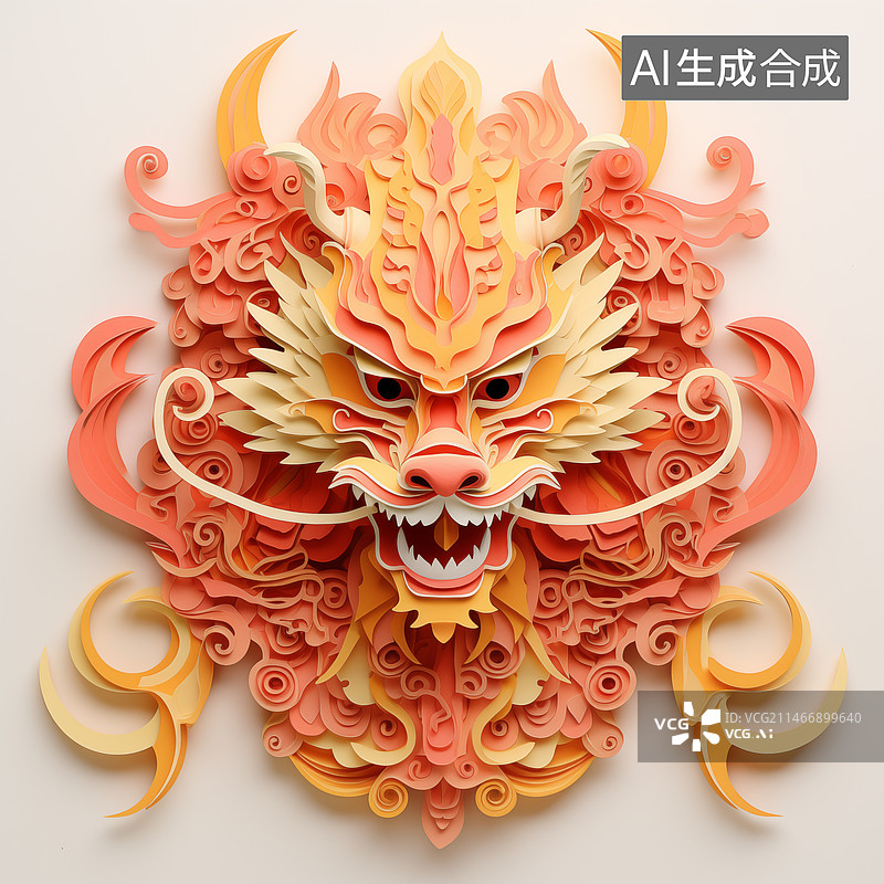 【AI数字艺术】龙年中国传统剪纸艺术图片素材