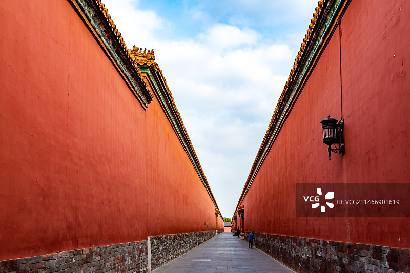 北京故宫红墙大院建筑无人风光背景图图片素材