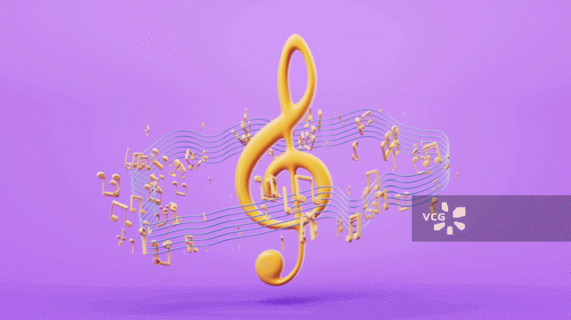 音符与曲调3D渲染图片素材