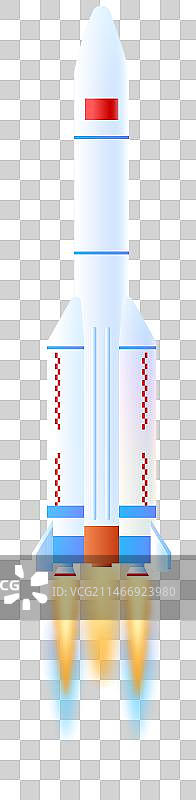 背景国庆中国建筑元素矢量插画之神舟火箭图片素材