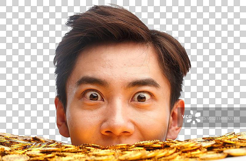 青年男人和金币图片素材