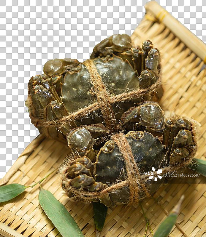 螃蟹放在簸箕里图片素材