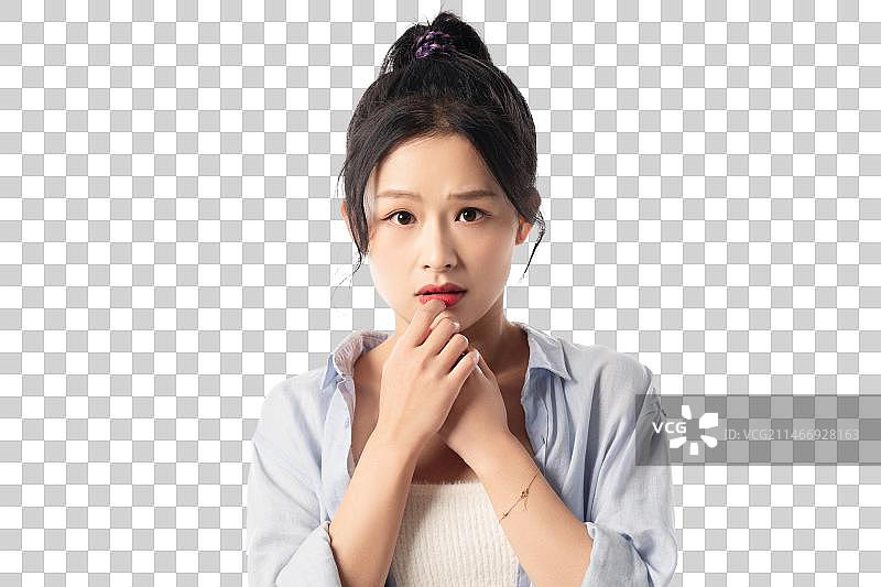 震惊的青年女人图片素材