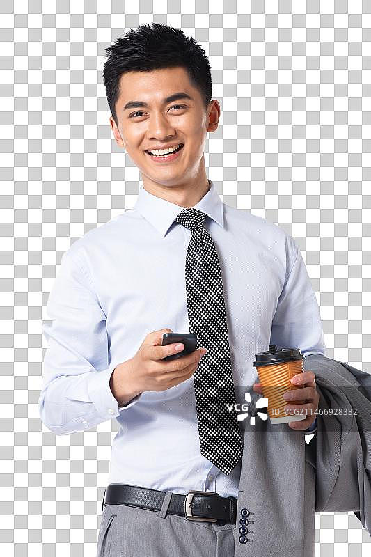 商务男士拿着手机图片素材