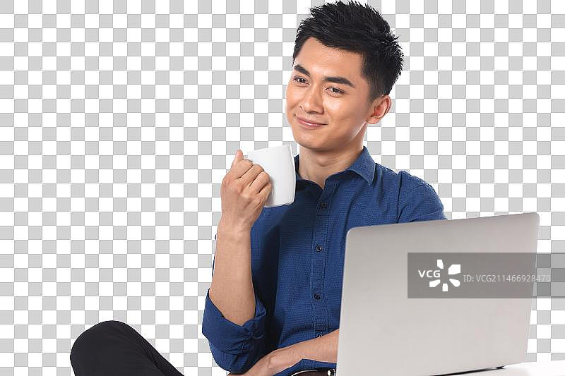 商务男士喝咖啡图片素材