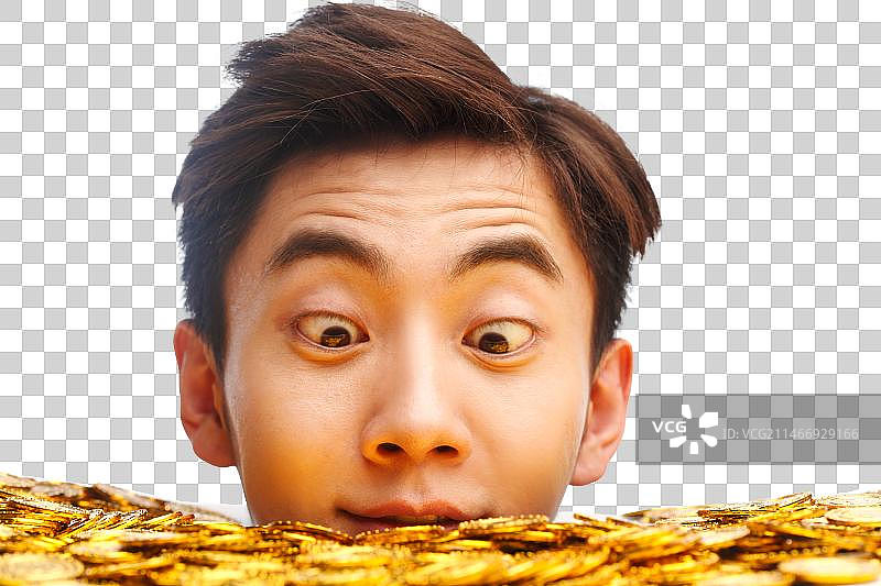 青年男人贪财图片素材