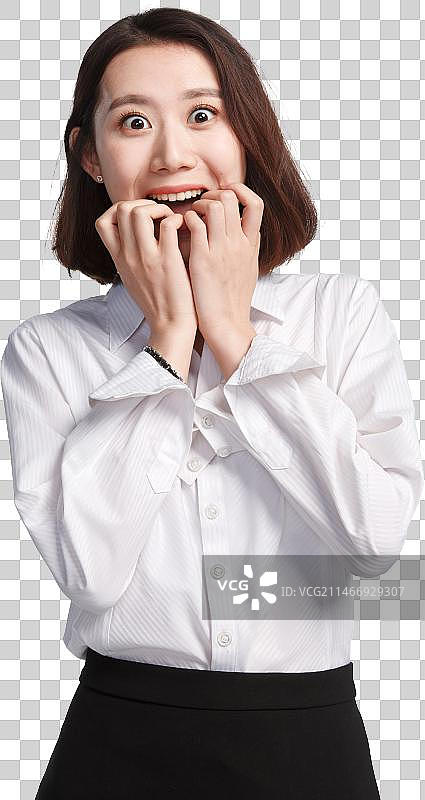 面露惊喜的青年女人图片素材