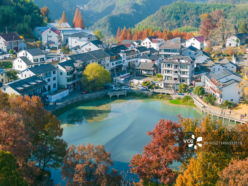 杭州市临安区指南村秋色图片素材