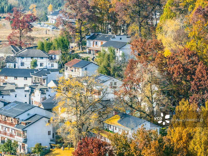杭州市临安区指南村秋色图片素材