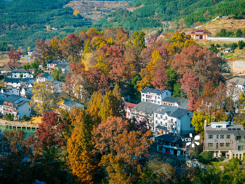 杭州市临安区指南村秋色图片素材