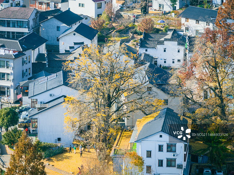 杭州市临安区指南村秋色图片素材