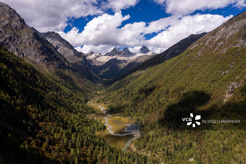 航拍长坪沟图片素材