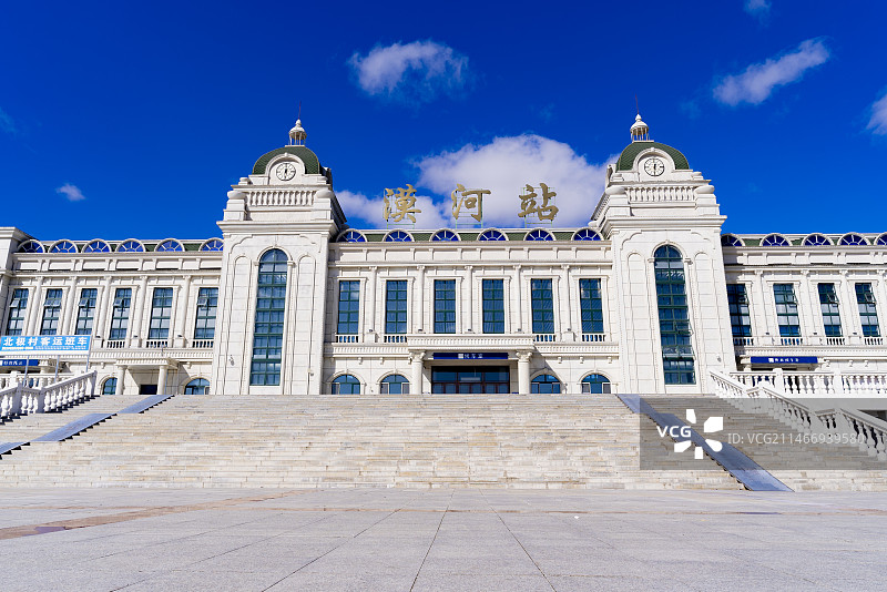 漠河火车站，漠河站图片素材