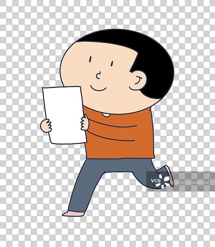 元素：手拿空白纸张的人物图片素材