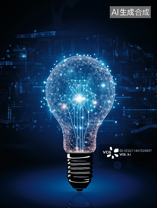 【AI数字艺术】万物互联点亮未来科技图片素材