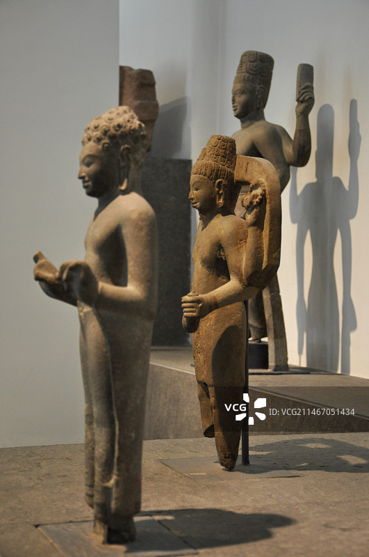 胡志明市越南历史博物馆 占婆国印度教雕塑图片素材