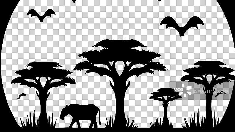 非洲 - 黑白隔离图标图片素材