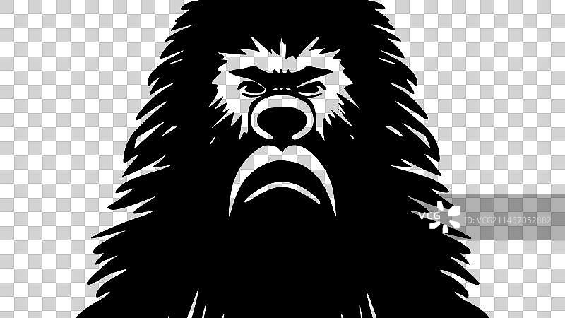 大脚怪 - 简约扁平风格标志图片素材