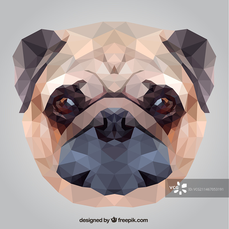 多边形哈巴狗图片素材