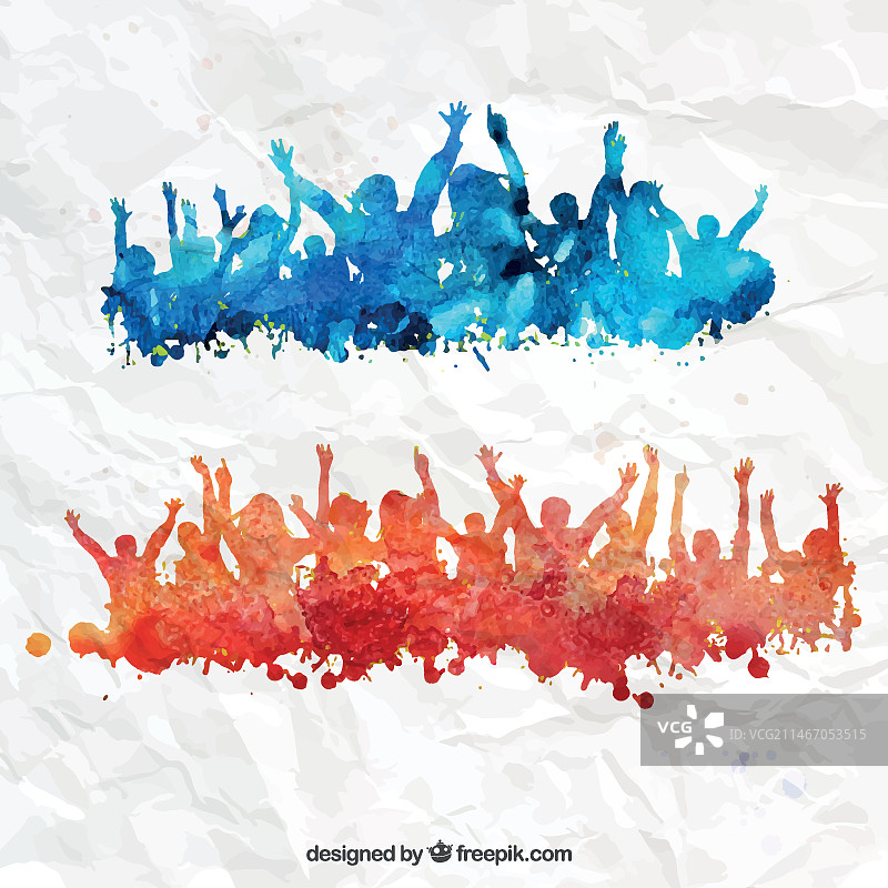 手绘人群图片素材