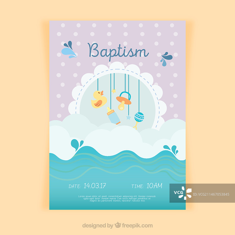 洗礼邀请函设计图片素材