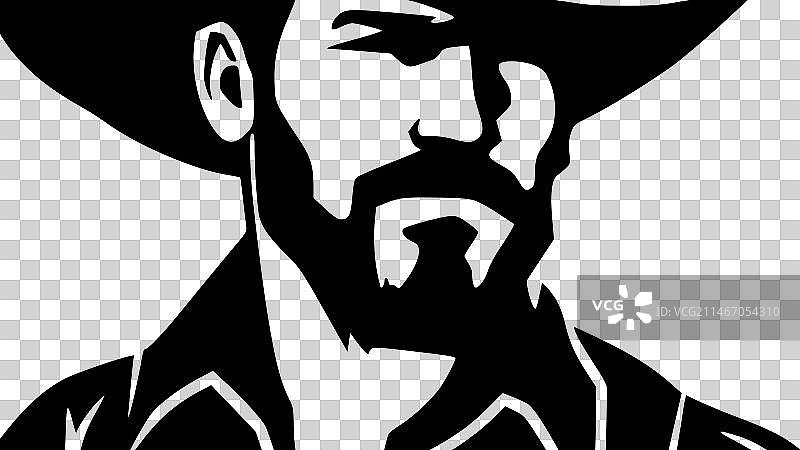 极简牛仔剪影图片素材