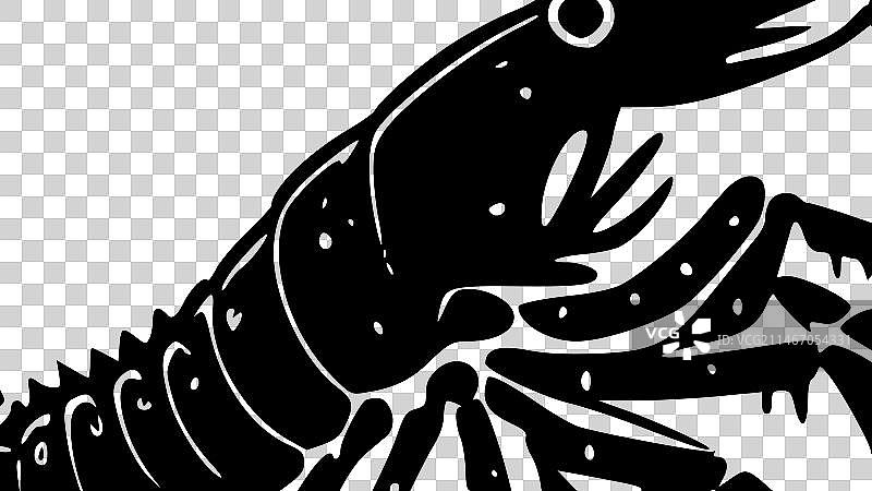 小龙虾简约剪影图片素材