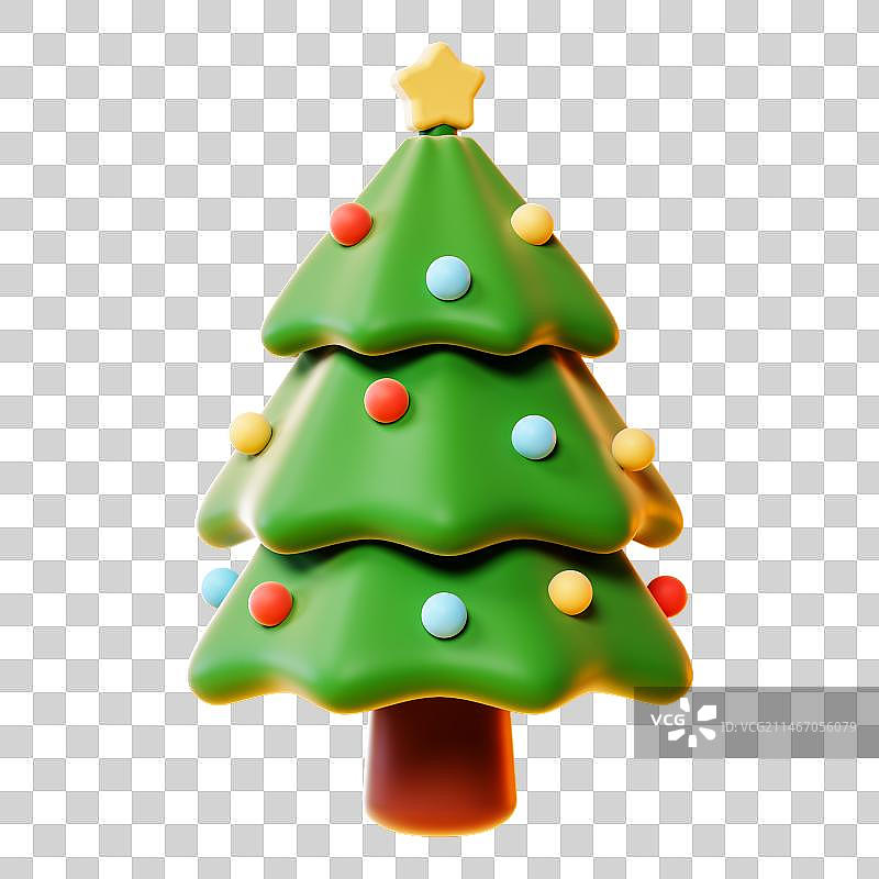 圣诞树三维插画图片素材