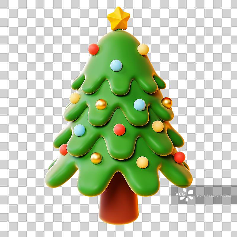 圣诞树三维插画图片素材