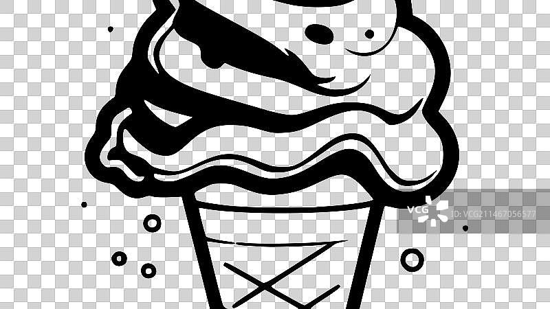 冰淇淋 - 黑白图片素材