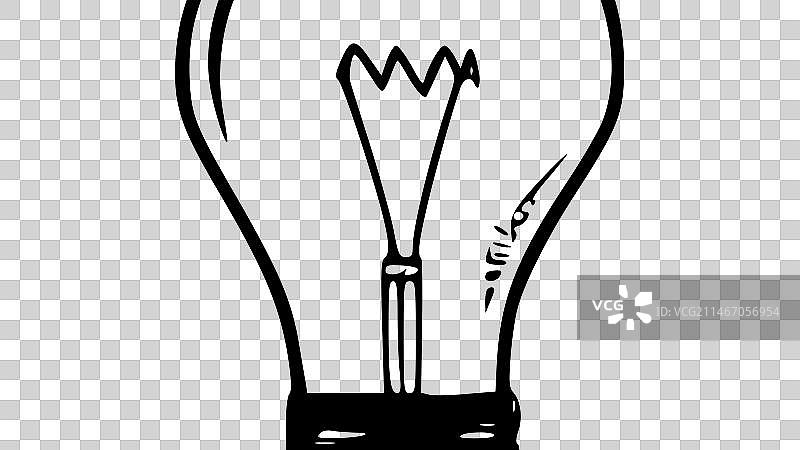 黑白灯泡图片素材