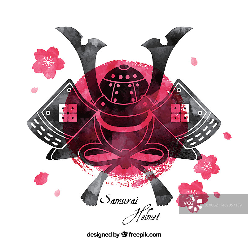 手绘武士头盔图片素材