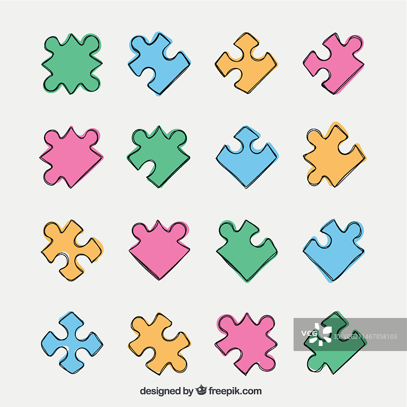 彩色拼图碎片图片素材