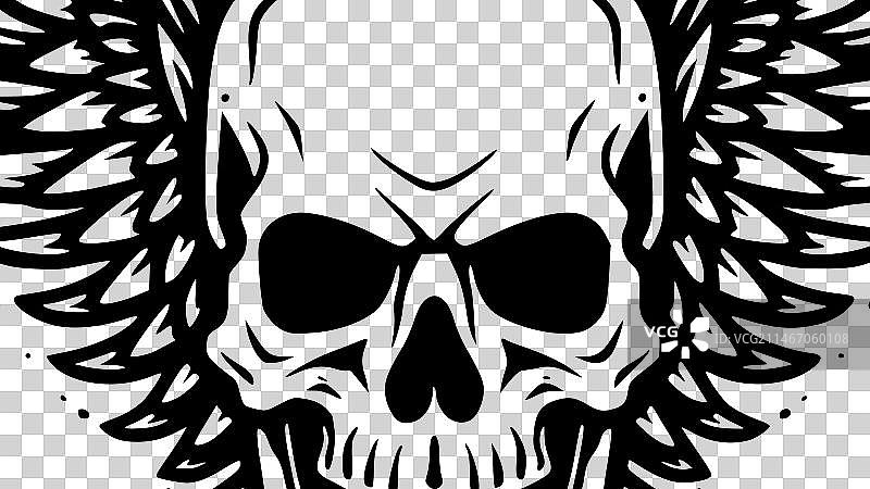 骷髅-极简主义和简单的轮廓图片素材