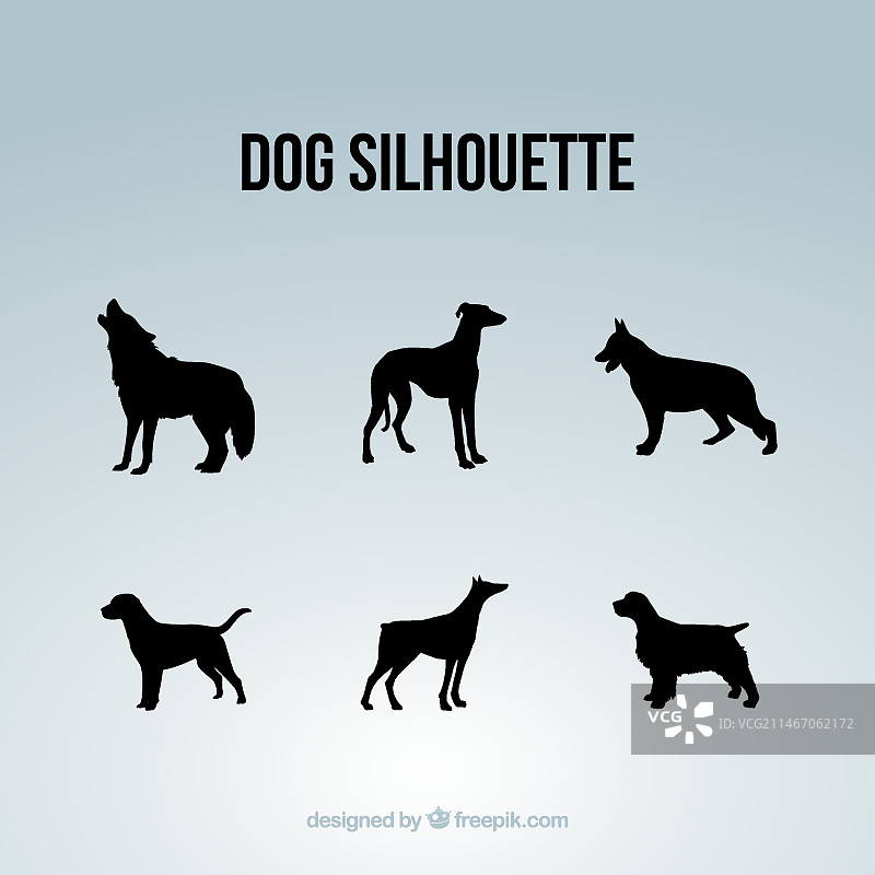 狗剪影合集图片素材