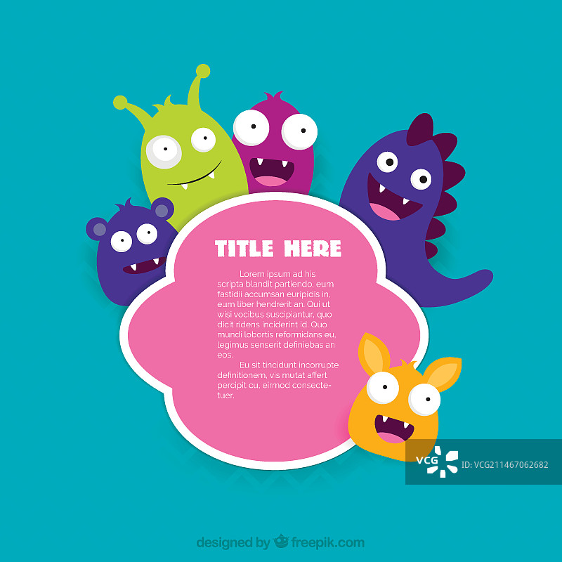 可爱怪兽标签图片素材