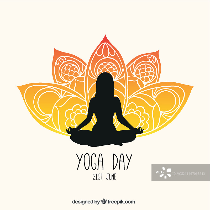 瑜伽日宣传单图片素材