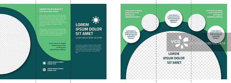 带有圆圈的绿色宣传册图片素材