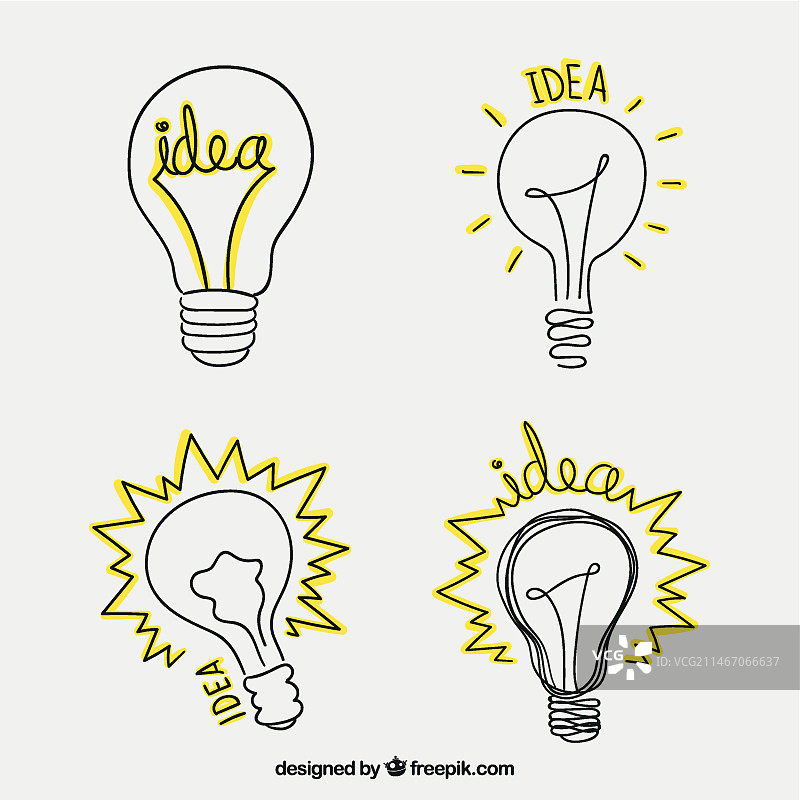 手绘灯泡图片素材