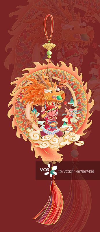 喜气洋洋过龙年图片素材