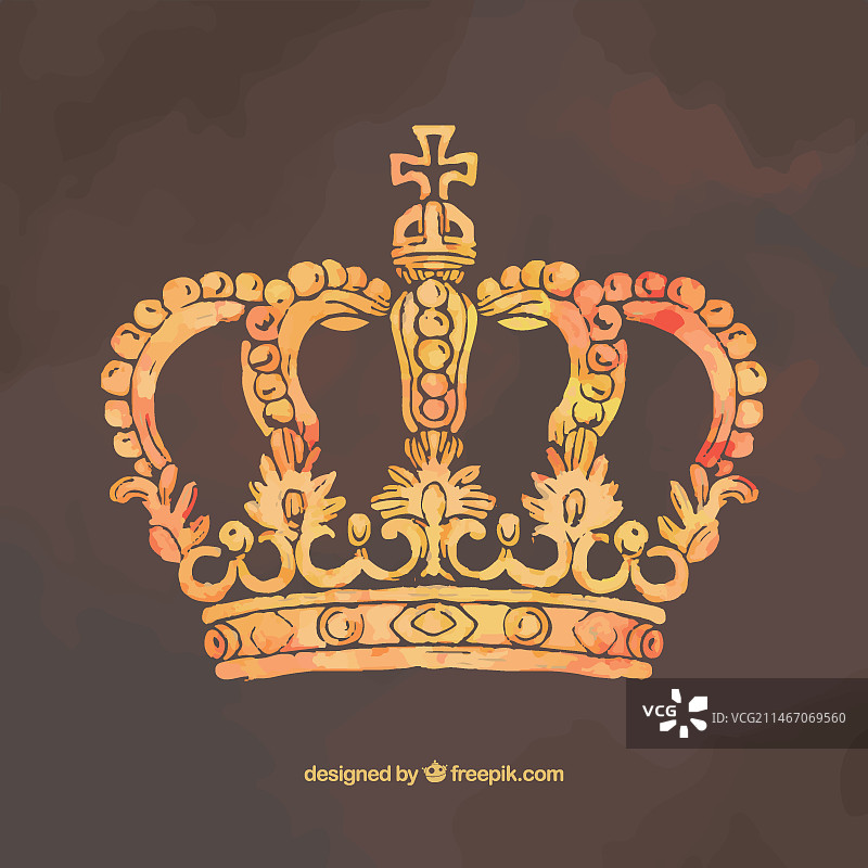 手绘金色皇冠图片素材