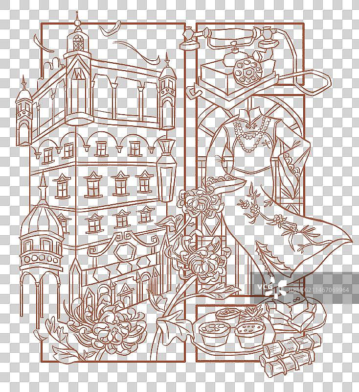 广东开平碉楼 民国 传统文化 传统习俗 旗袍 建筑图片素材