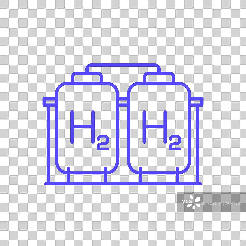 储氢图标H2气罐线图片素材