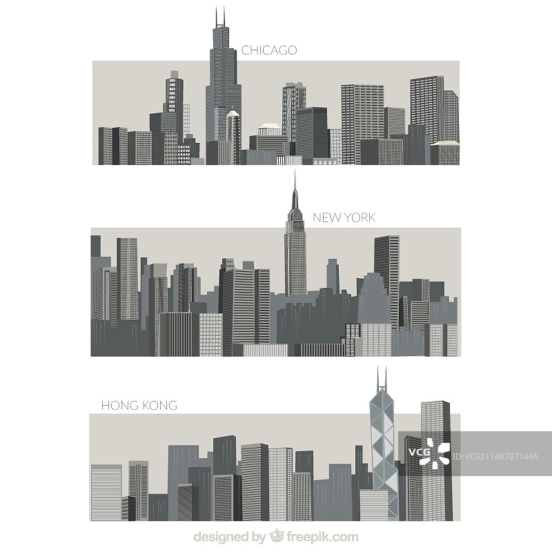 多种灰色城市图片素材