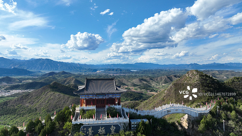 北京密云区冶仙塔皇极台夏天航拍图片素材