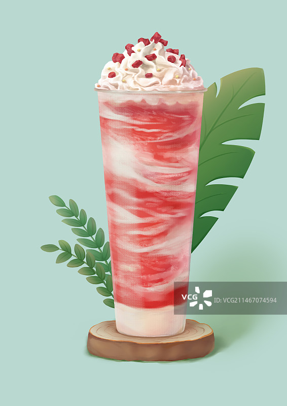 酸奶草莓茶图片素材