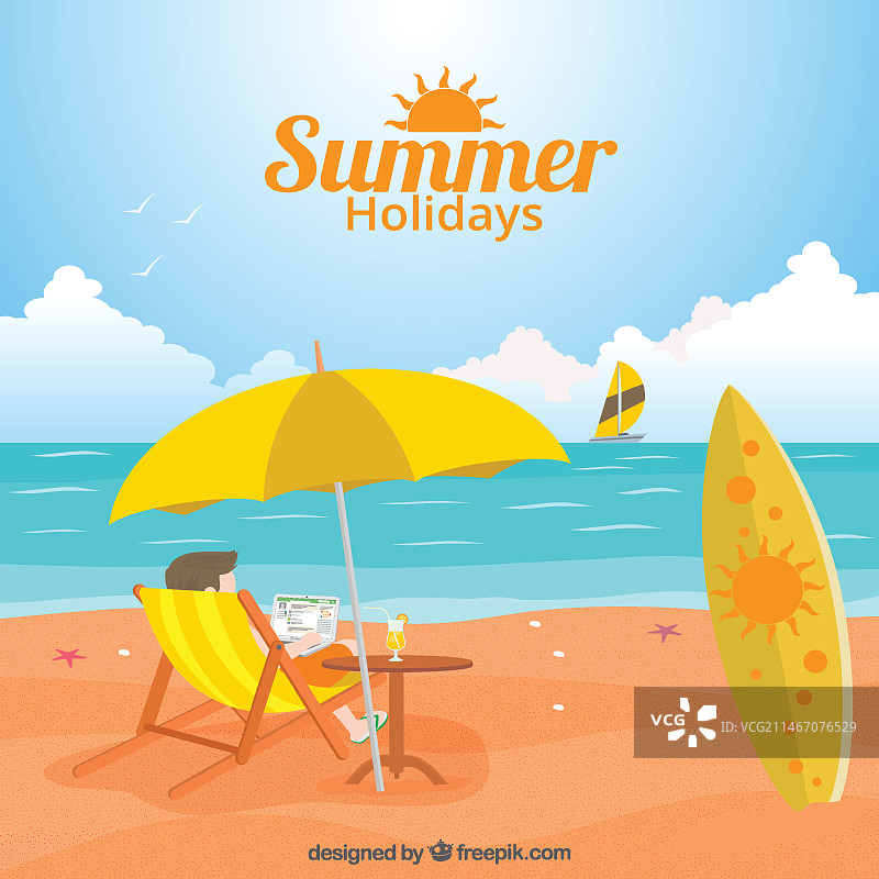 夏季假日插画图片素材