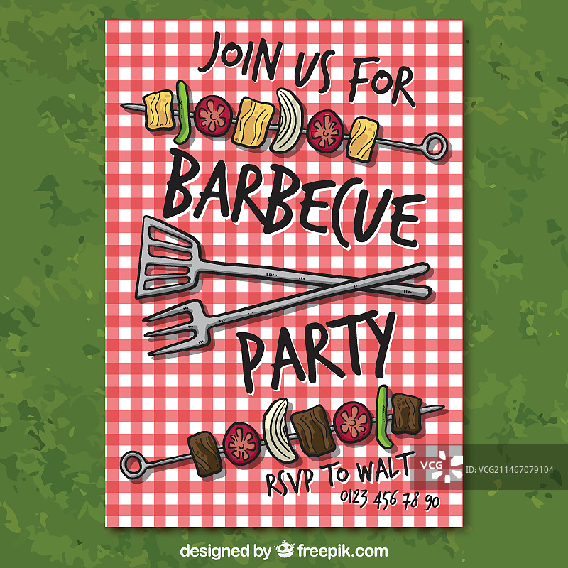 烧烤派对邀请函图片素材