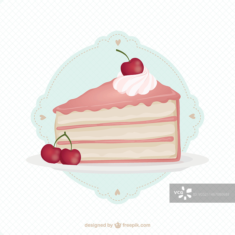 美味的樱桃蛋糕图片素材